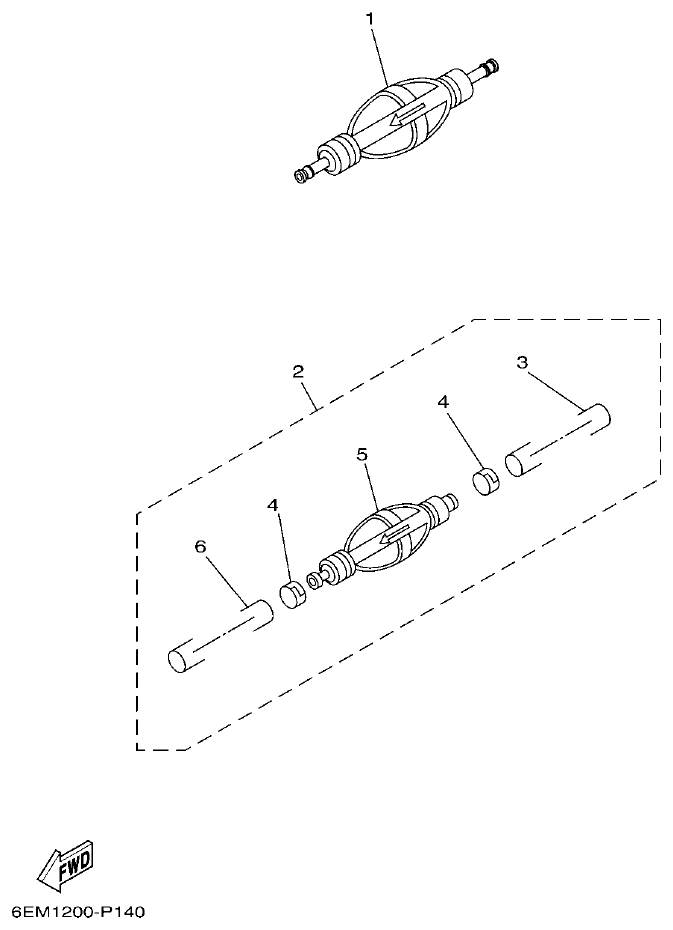 Yamaha F130AET, FL130AET FUEL 2 parts diagram
